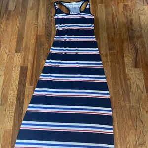 Red white and blue maxi dress